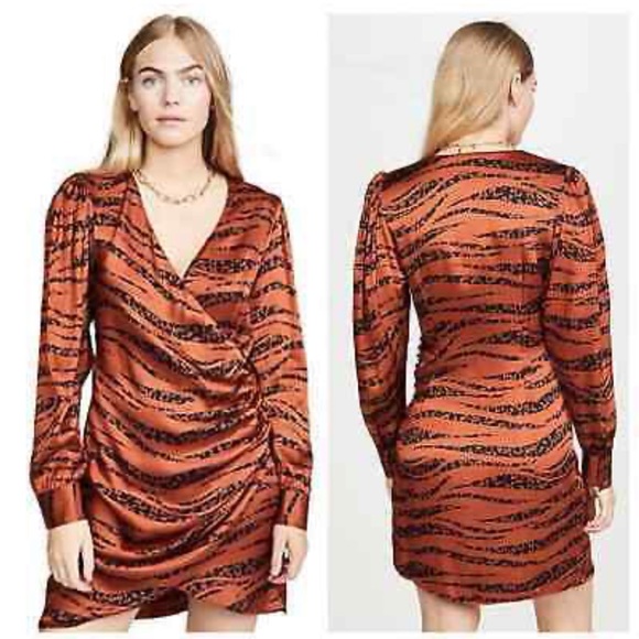 NWT Anine Bing ruched silk mini - Picture 3 of 7